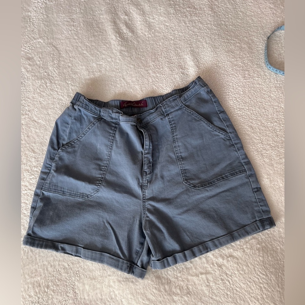 High-Rise Utility Shorts - Slate Blue